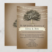 Geworteld in Love Rustic Tree Lights 5e verjaardag Kaart (Voorkant / Achterkant)