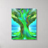 Geworteld in Love Tree Christelijk Art Neon Green Canvas Afdruk (Voorkant)