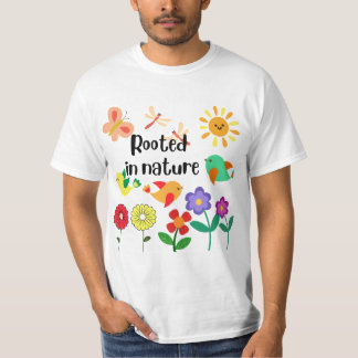 "Geworteld in Natuur" Eco-geïnspireerde grafische T-shirt