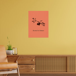 Geworteld in Natuur – Olive Branch Line Art Poster