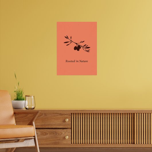 Geworteld in Natuur – Olive Branch Line Art Poster (Woonkamer 2)