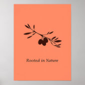 Geworteld in Natuur – Olive Branch Line Art Poster (Voorkant)