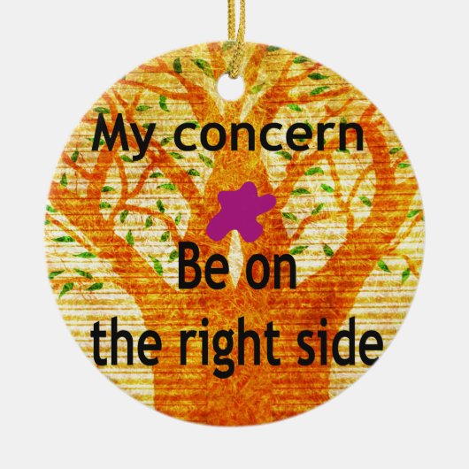 Geworteld in Rechtvaardigheid Baobab  Perspectief Keramisch Ornament (Voorkant)