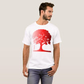 Geworteld in rood – Minimalistisch Tree Silhouette T-shirt (Voorkant volledig)