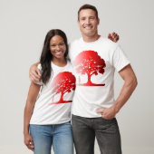 Geworteld in rood – Minimalistisch Tree Silhouette T-shirt (Unisex)