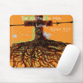 Geworteld in zijn liefde muismat (Met muis)