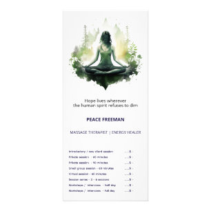 Geworteld licht Heilige Vrouwelijke Meditatie Reclamekaart