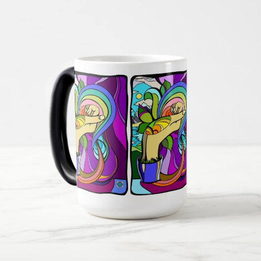 geworteld potentieel magische mok (Voorkant links)