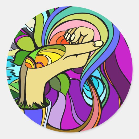 geworteld potentieel ronde sticker (Voorkant)