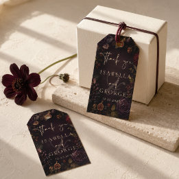 Gewortelde Romantiek Donkere Sfeervolle Botanische Cadeaulabel
