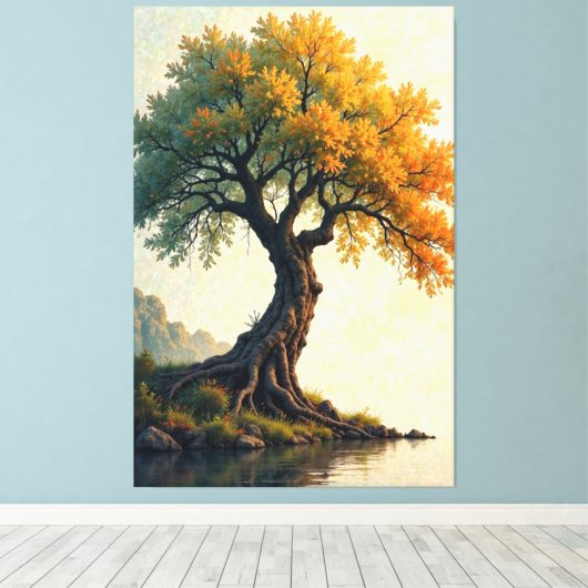 gewortelde sereniteit canvas afdruk (Insitu (Houten vloer))
