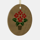Gewoven Rode Poinsettia Keramisch Ornament (Rechts)