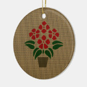 Gewoven Rode Poinsettia Keramisch Ornament (Links)