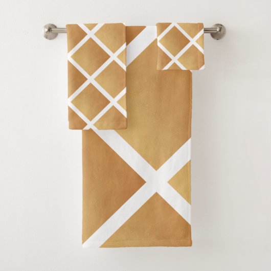 Gewoven tinten bruin bad handdoek (Insitu)