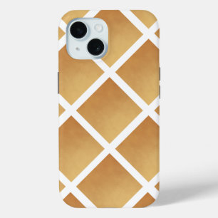 Gewoven tinten bruin iPhone 15 case
