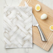 Gewoven witte mandvlecht Bruidsjurk Theedoek (Quarter Fold)