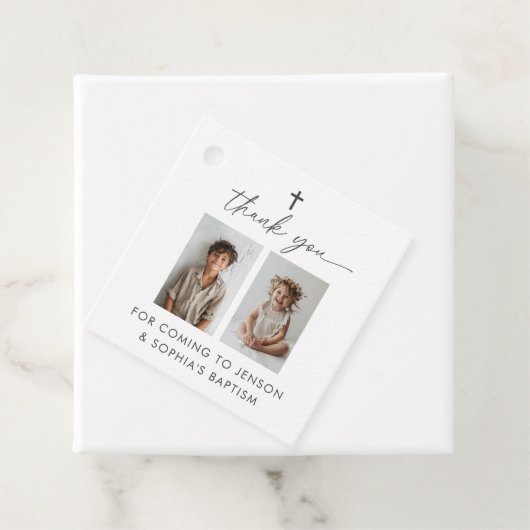 Gewrichtsdoop 2 Foto Bedankjes Labels (In situ)