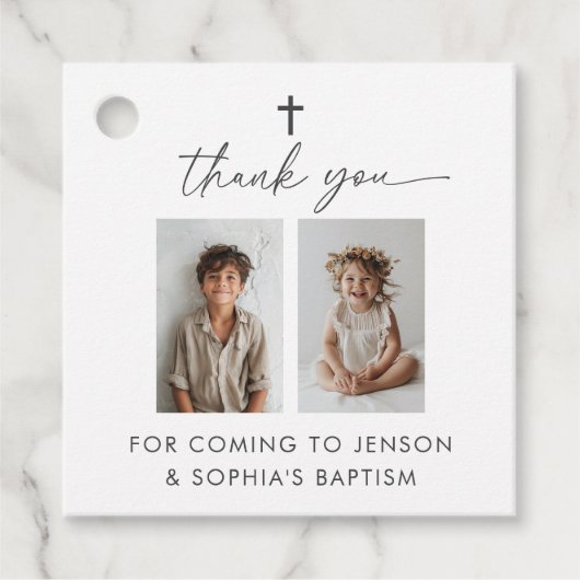 Gewrichtsdoop 2 Foto Bedankjes Labels (Voorkant)