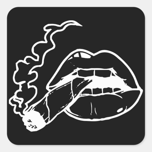 Gewrichtsdruppellippen, druipende lippen onkruid vierkante sticker (Voorkant)