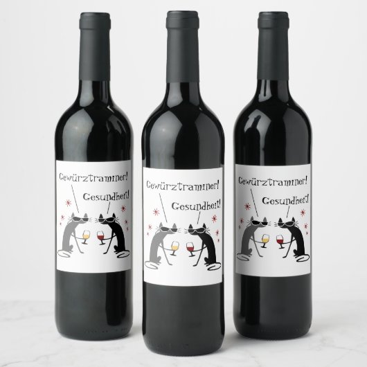 Gewurztraminer Gesundheit witte wijn citaat Wijn Etiket (Flessen)