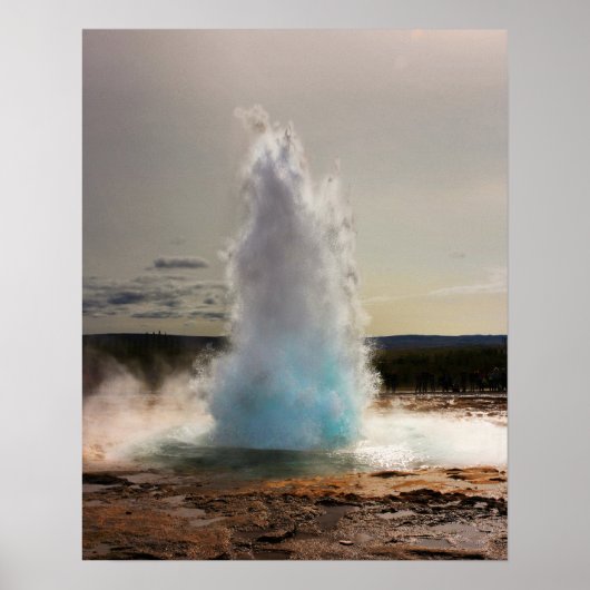 Geyser IJsland Foto Poster (Voorkant)