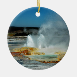 Geysers van geelsteen keramisch ornament