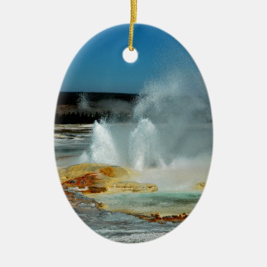Geysers van geelsteen keramisch ornament (Voorkant)