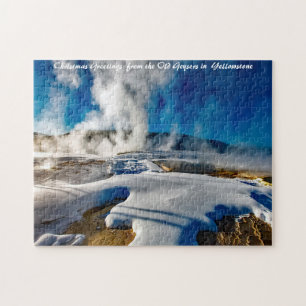 Geysers Yellowstone. Kerstgroeten Legpuzzel