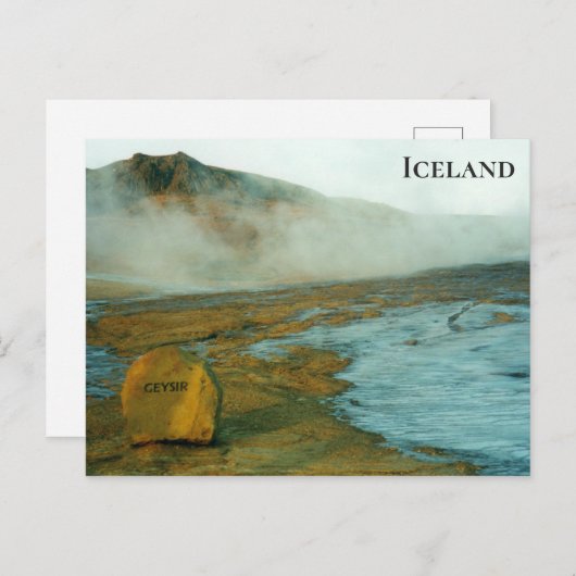 Geysir IJsland reisfoto Briefkaart (Voorkant / Achterkant)
