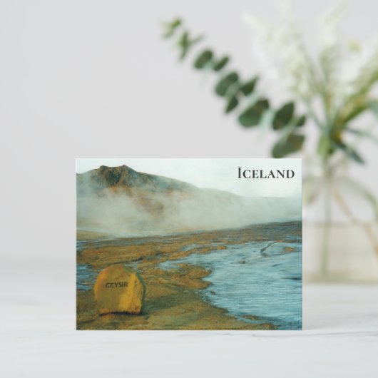 Geysir IJsland reisfoto Briefkaart (Staand voorkant)