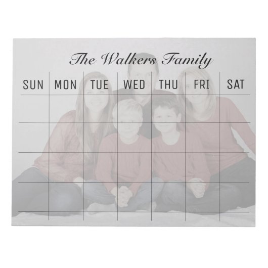 gezagsfotoplanner/ organisator bewerkbaar notitieblok (Voorkant)