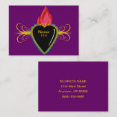 Gezakt hart en bloei Aangepast Visitekaartje (Voorkant / Achterkant)