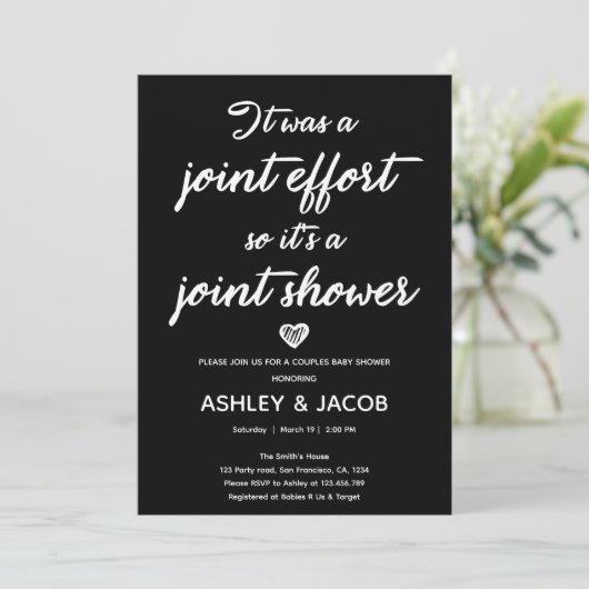 Gezamenlijk Baby shower van de gezamenlijke inspan Kaart (Staand voorkant)