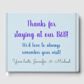 Gezamenlijk en respectabel B-and-B gastenboek (Voorkant)