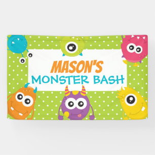 Gezamenlijk Monster Bash Birthday Party Sign Spandoek