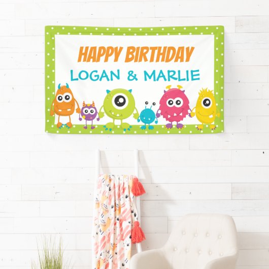 Gezamenlijk Monster Verjaardag Party teken Spandoek (Insitu)