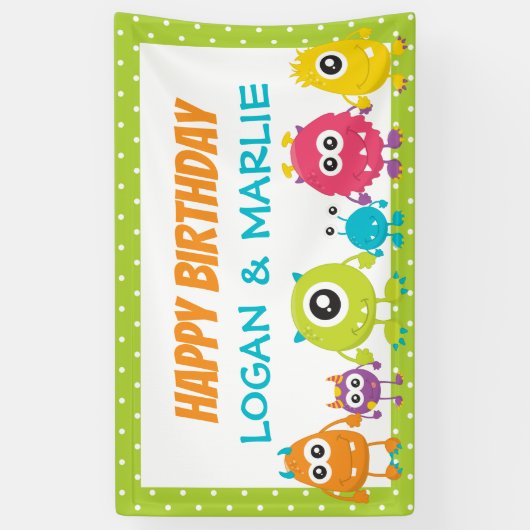 Gezamenlijk Monster Verjaardag Party teken Spandoek (Verticaal)