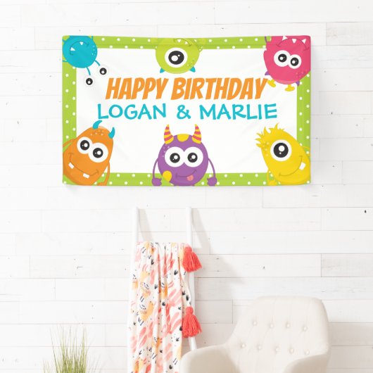 Gezamenlijk Monster Verjaardag Party teken Spandoek (Insitu)