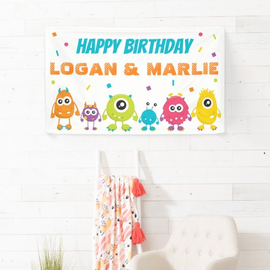 Gezamenlijk Monster Verjaardag Party teken Spandoek (Insitu)