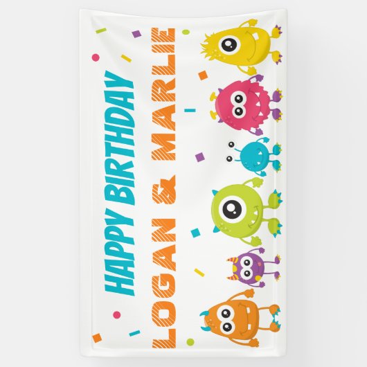 Gezamenlijk Monster Verjaardag Party teken Spandoek (Verticaal)