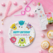Gezamenlijk Monster Verjaardagsfeest Papieren Bordje (Feest)