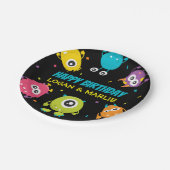 Gezamenlijk Monster Verjaardagsfeest Papieren Bordje (Gekanteld)