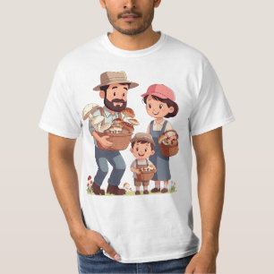 Gezamenlijk Paddenstoelen Plukken Familie T-shirt
