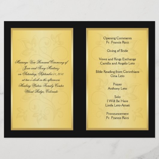 Gezamenlijk programma Hearts Wedding Vow Renewal (Achterkant)