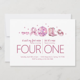 Gezamenlijk verjaardagsfeest - Disco Cowgirl Theme Kaart