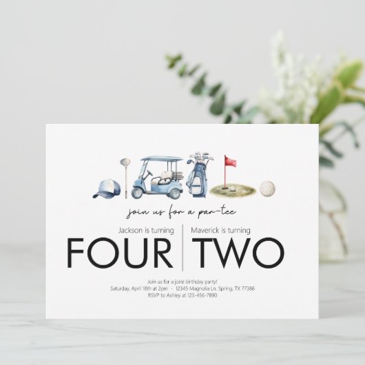 Gezamenlijk verjaardagsfeest - Let's Par-t-shirt - Kaart (Staand voorkant)