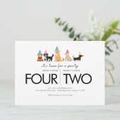 Gezamenlijk verjaardagsfeest - Pawty Thema Kaart (Staand voorkant)