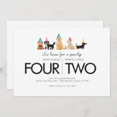 Gezamenlijk verjaardagsfeest - Pawty Thema Kaart (Voorkant / Achterkant)