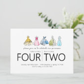 Gezamenlijk verjaardagsfeest - Prinses Jurken Them Kaart (Staand voorkant)