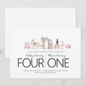 Gezamenlijk verjaardagsfeest - Prinses Thema Uitno Kaart (Voorkant / Achterkant)